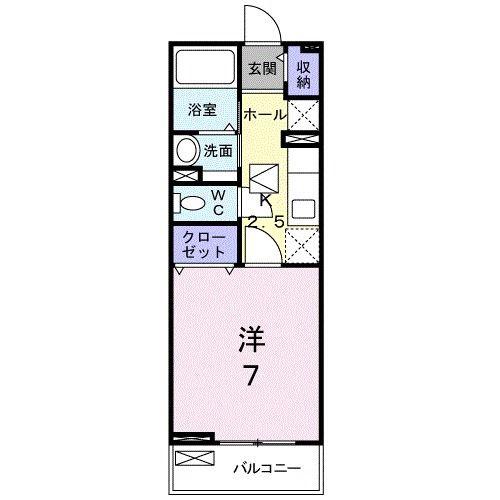 グリーンスプリングスB(1K/1階)の間取り写真