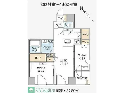 THE MAYFAIR(2LDK/7階)の間取り写真