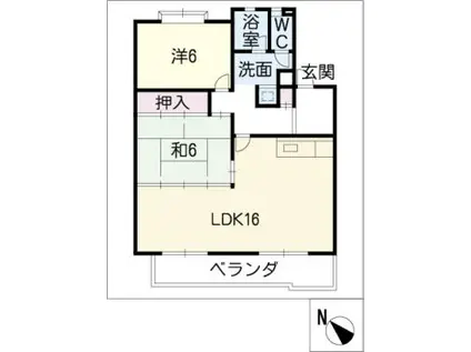 ヴィラ葉山(2LDK/1階)の間取り写真