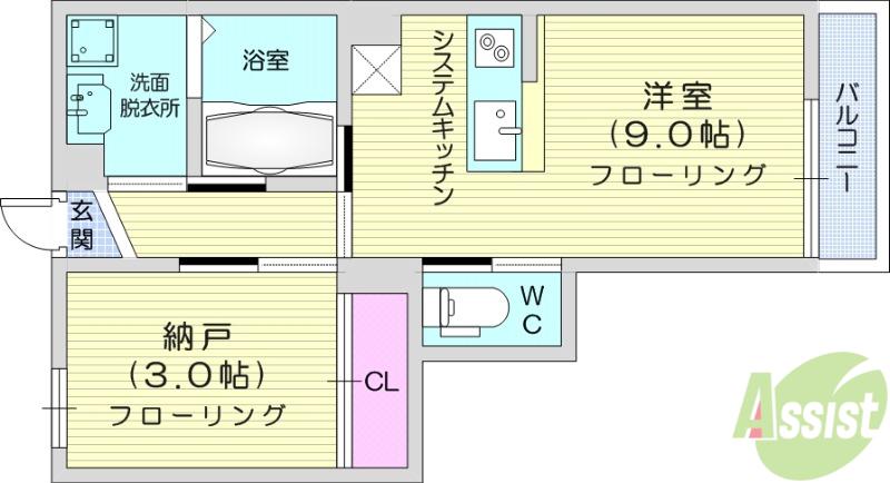 ANYRE高砂駅東Ⅱ(ワンルーム/1階)の間取り写真
