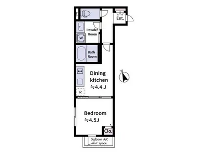 LAVIERE上中里(1DK/3階)の間取り写真