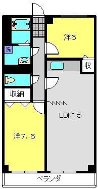 アパートメントカヤ田園調布(2LDK/3階)の間取り写真