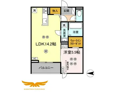 ラルゴ白山通(1LDK/2階)の間取り写真