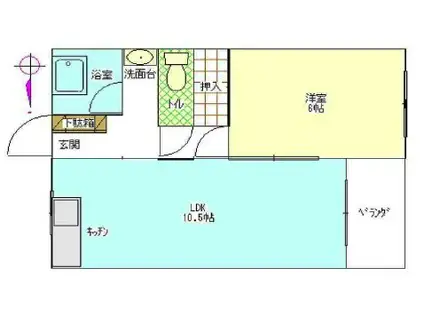 サクラコート高安(1LDK/4階)の間取り写真