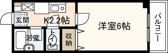 安田ビル(1K/3階)の間取り写真