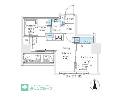 ジオエント秋葉原(1DK/6階)の間取り写真