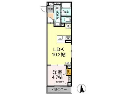 セレスティア青井II(1LDK/3階)の間取り写真