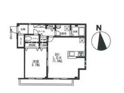 オーキッド石神井公園(1LDK/3階)の間取り写真