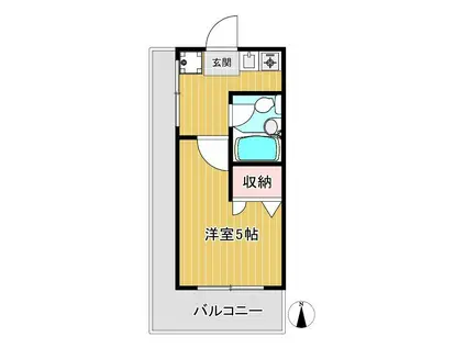 TAビル(1K/3階)の間取り写真