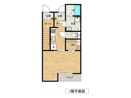 KUON泗水(1K/1階)の間取り写真