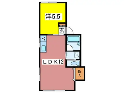 メゾンドテラス(1LDK/1階)の間取り写真