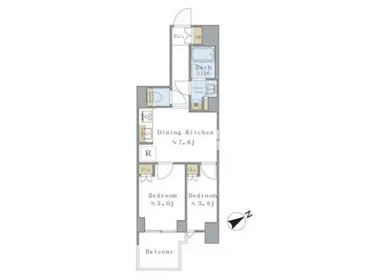 BRILLIA IST駒込(2DK/3階)の間取り写真