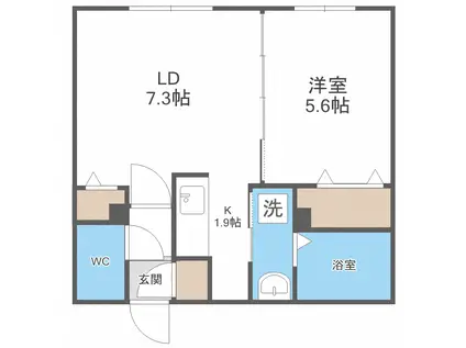 ラルーチェ南郷(1LDK/3階)の間取り写真