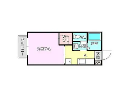 マンハイム2(1K/2階)の間取り写真