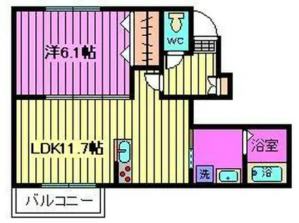 メゾン ド ソーレ(1LDK/2階)の間取り写真