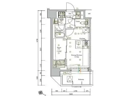 SYFORME KOMAGOME(1DK/6階)の間取り写真