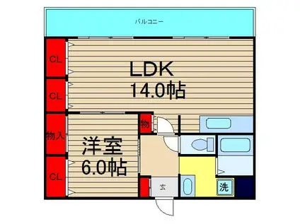 グローリーヨシダ(1LDK/7階)の間取り写真