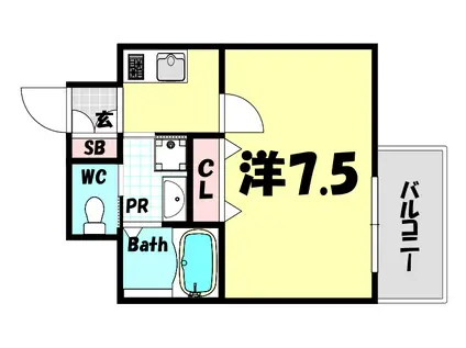 レーヴメゾン新神戸(1K/7階)の間取り写真