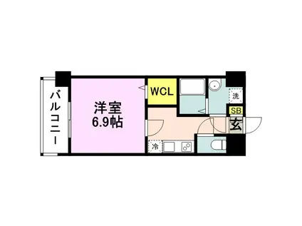 エンクレスト天神MODE(1K/2階)の間取り写真