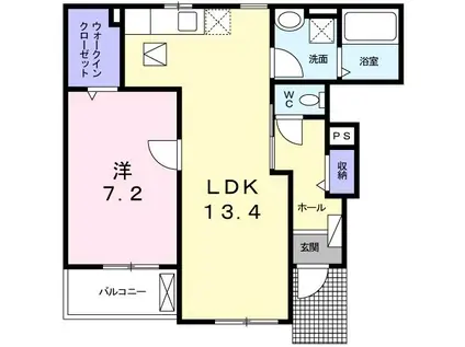 DEARCOURT(1LDK/1階)の間取り写真