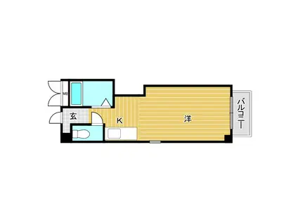 クワドフォリオ(ワンルーム/2階)の間取り写真