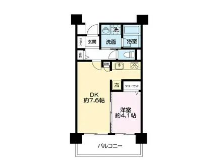 ザ・レジデンス稲毛台(1LDK/1階)の間取り写真