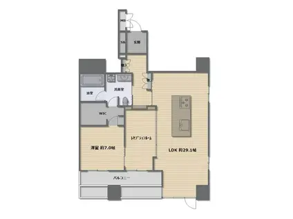 ローレルタワー心斎橋(2LDK/28階)の間取り写真