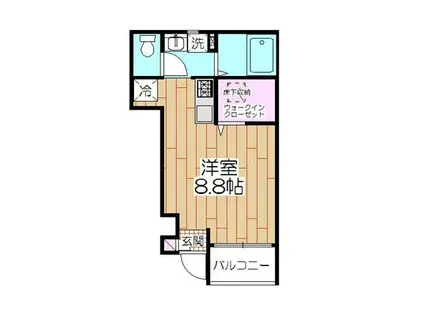 プラムヴィレッジ(ワンルーム/1階)の間取り写真
