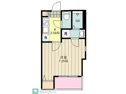 CHERIM立川(1K/3階)の間取り写真