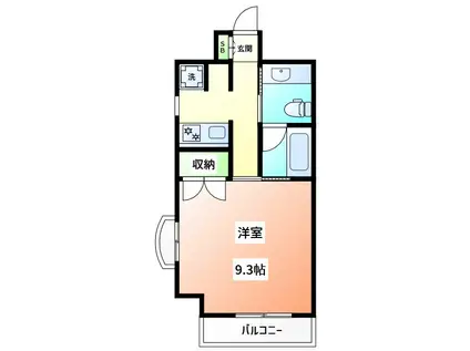 シャルマン道後(1K/6階)の間取り写真