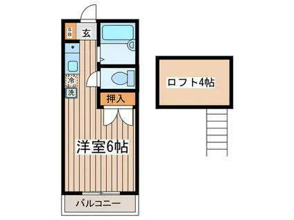 カーサフレスコA(ワンルーム/2階)の間取り写真