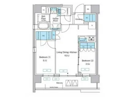 プレディアコート三軒茶屋(2LDK/3階)の間取り写真