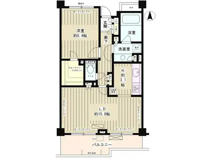 クラッサ成城(1LDK/3階)の間取り写真