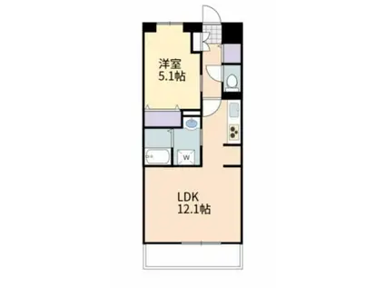  ユーミーマンション寺家駅前(1LDK/5階)の間取り写真