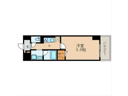 ジュネスIII(1K/4階)の間取り写真