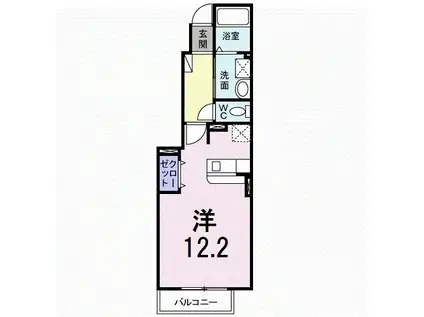 カルム サンリットA I(ワンルーム/1階)の間取り写真