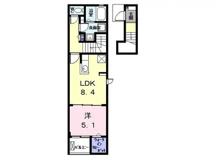 K.F.KアルバTWO(1LDK/2階)の間取り写真