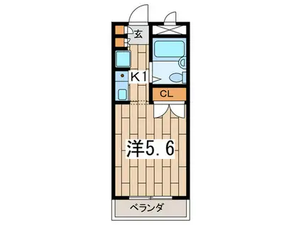 EST PORTE(1K/3階)の間取り写真