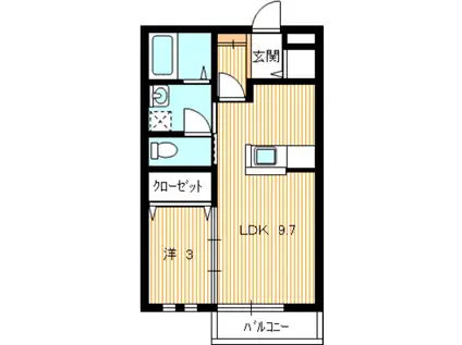 ハイツ白坂 A(1LDK/2階)の間取り写真