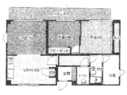 リーグレック元町(3DK/8階)の間取り写真
