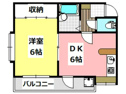 ルミエール大池(1DK/1階)の間取り写真