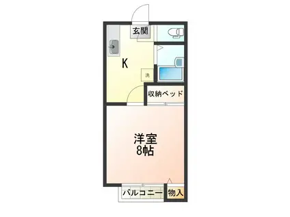 ANGELICE(1K/1階)の間取り写真