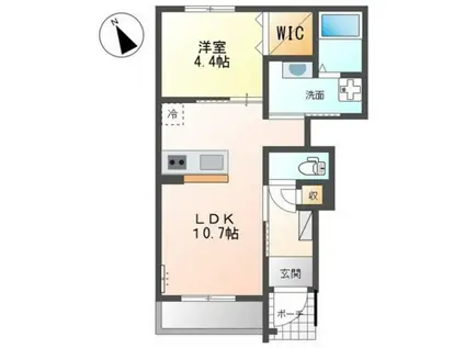 グランドハイツ弐番館(1LDK/1階)の間取り写真