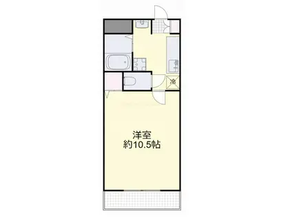 サンガーデン青江II(1K/4階)の間取り写真