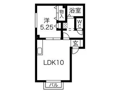パナフローリッシュK(1LDK/2階)の間取り写真