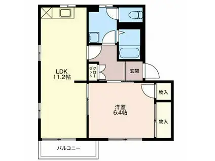 フレグランスたけくら(1LDK/1階)の間取り写真