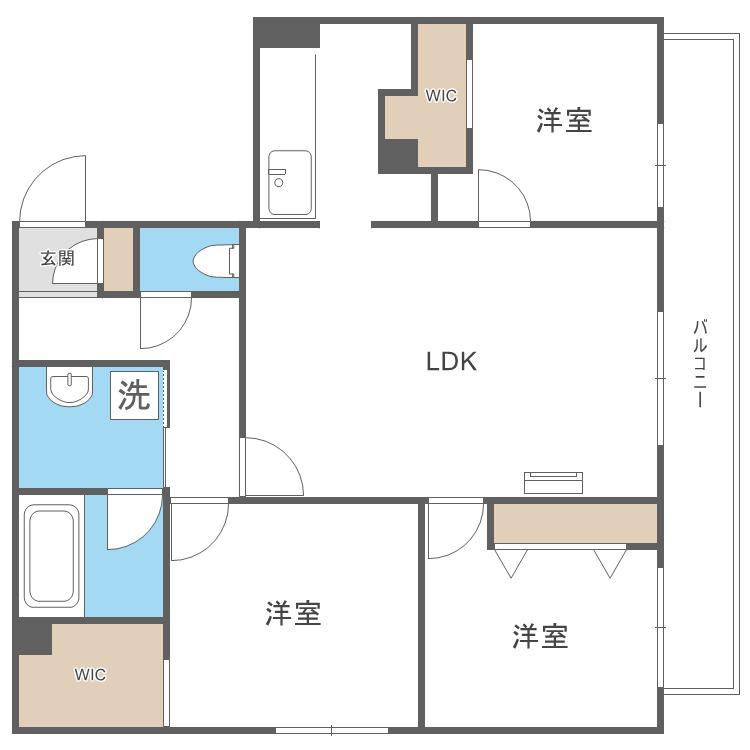 ASTER S14(3LDK/3階)の間取り写真