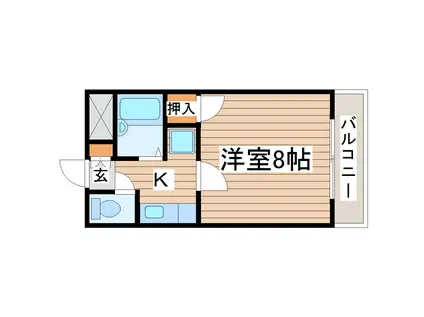 ビューパレス鹿野(1K/1階)の間取り写真