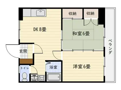 シェラトンハウス(2DK/3階)の間取り写真