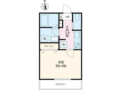 目白台ウィング(1K/2階)の間取り写真